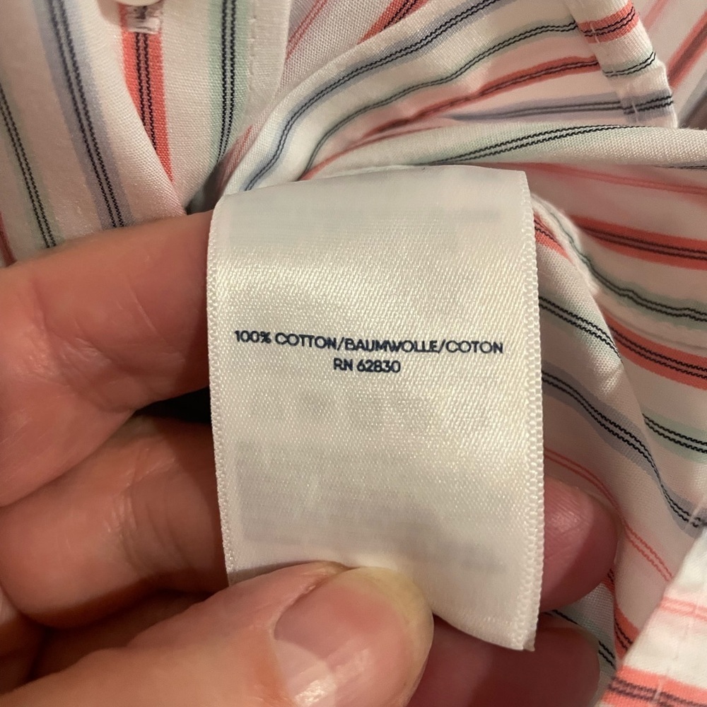 Lands' End Men's Shirt - Pink and Blue Stripes - Picture 4 of 5